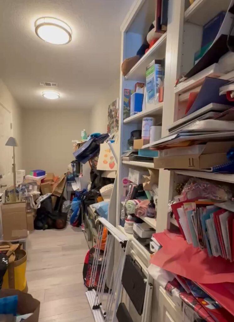 Cluttered and overwhelming closet space